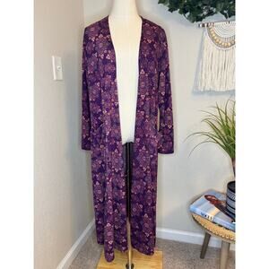 Lularoe Sarah Tribal Print Long Duster Cardigan sz M